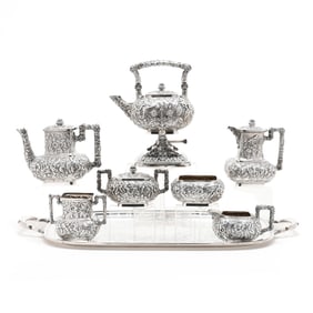 Howard & Co. Sterling Silver Repousse Tea and Coffee Service