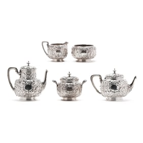 Dominick & Haff Repousse Sterling Silver Tea and Coffee Service