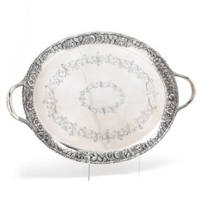 S. Kirk & Son Repousse Sterling Silver Serving Tray