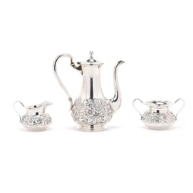 S. Kirk & Son Repousse Sterling Silver Demitasse Set