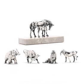 Five S. Kirk & Son Sterling Silver Animal Figures
