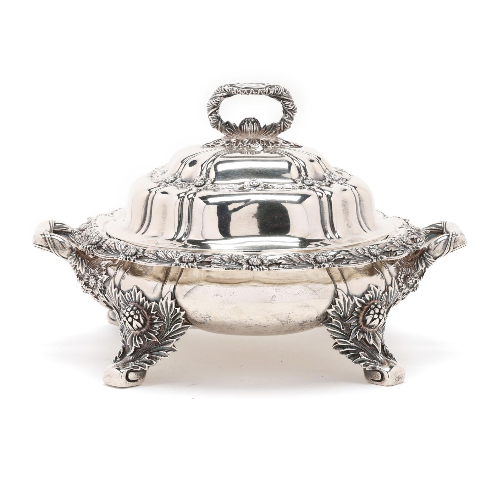 Tiffany  Chrysanthemum  Sterling Silver Lidded Vegetable Server (1 of 8)