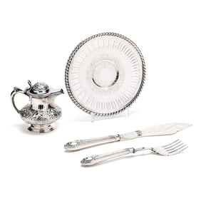 Antique Silver-Plated Tableware Group Including Tiffany