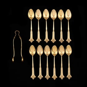 Cased Tiffany & Co.18K Gold Demitasse Set