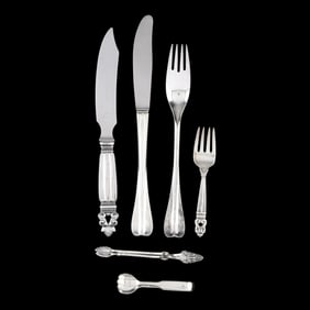 Six Modernist Silver Flatware Items