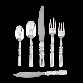 Georg Jensen Scroll Sterling Silver Flatware Service