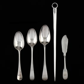 Five Georgian Silver Flatware Servers