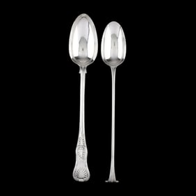 Two George III Silver Stuffing Spoons
