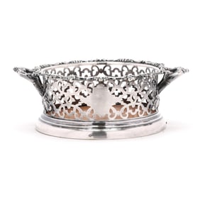 Antique English Silver-Plated Bottle Coaster