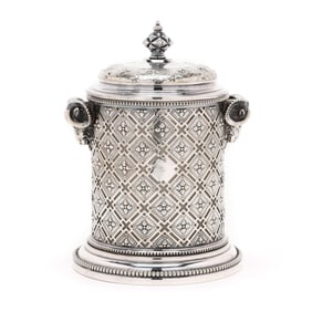 Sheffield Silver-Plated Biscuit Barrel, Mark of Thomas Bradbury & Sons
