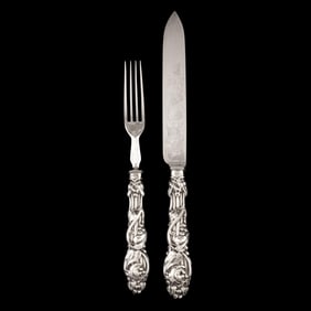 Victorian Silver Cased Fish Set, Mark of John Gilbert