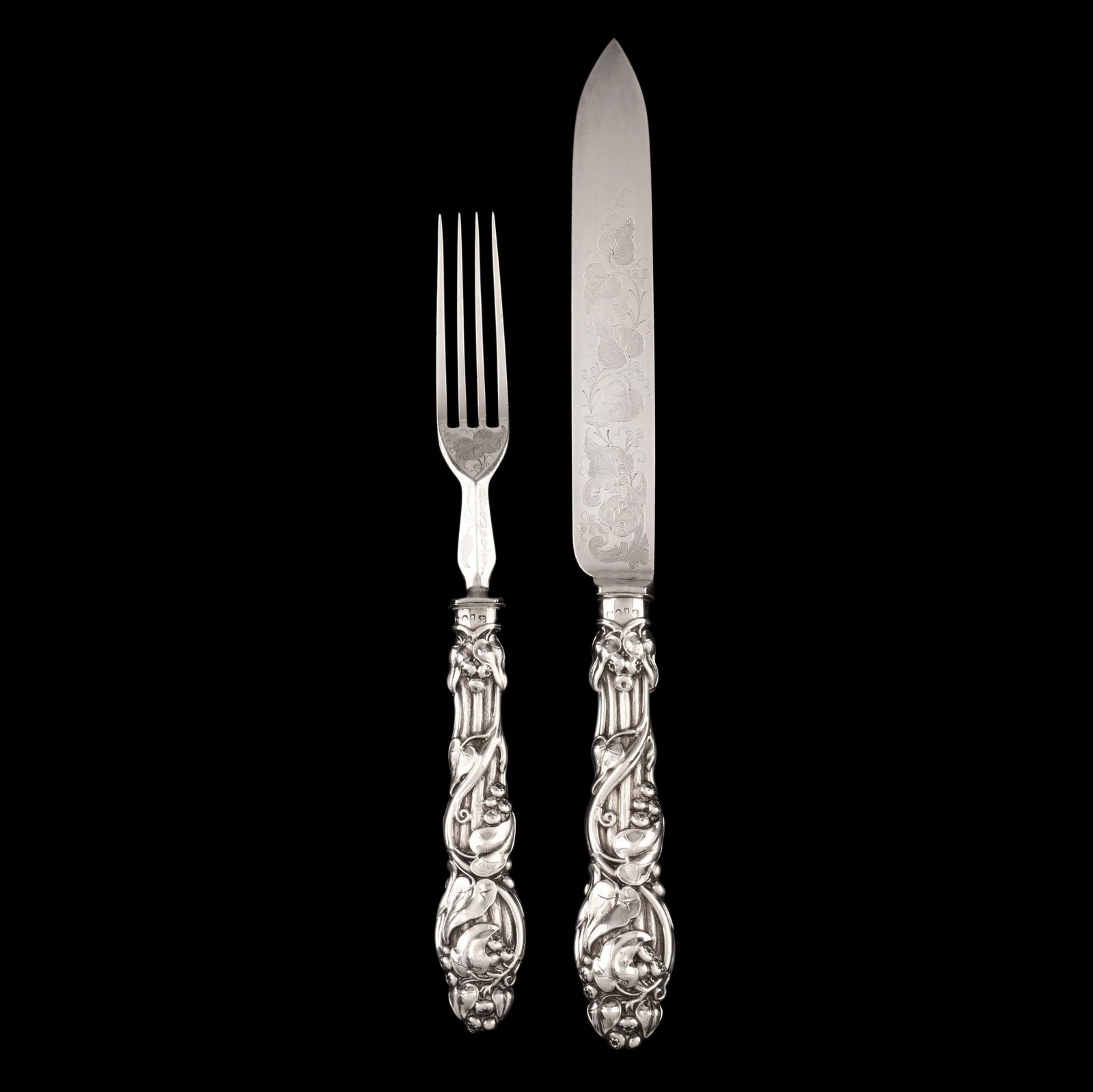 Victorian Silver Cased Fish Set, Mark of John Gilbert (1 of 5)