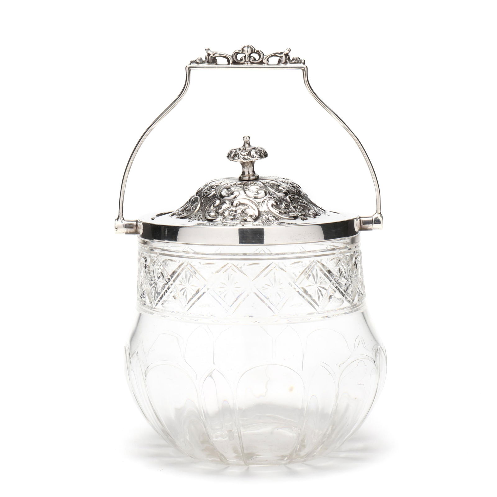 Edwardian Silver Mounted Glass Biscuit Jar, Mark of Boardman, Glossop & Co Ltd (1 of 6)