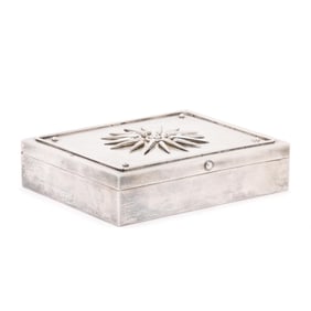 Greek Silver Mounted Humidor Box, Mark of Zolotas