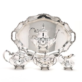 Reed & Barton Hampton Court Shield Sterling Silver Tea and Coffee Service