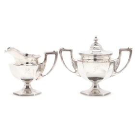 Wallace Sterling Silver Creamer and Sugar Bowl