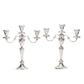Pair of Gorham Strasbourg Sterling Silver Candelabra