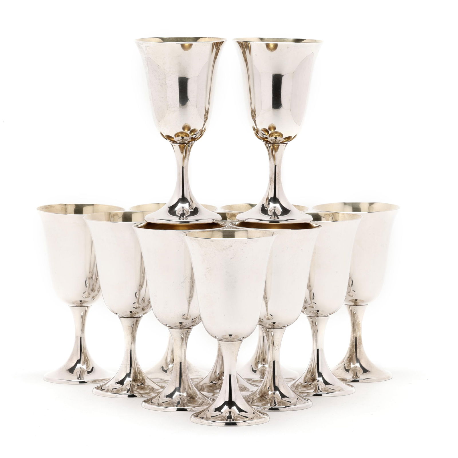 Set of Twelve Gorham Sterling Silver Goblets (1 of 4)