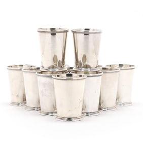 Set of Twelve International Patrick Henry Sterling Silver Julep Cups