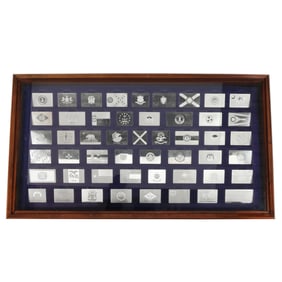 Franklin Mint Official Flags of the States Collection of 50 Sterling Silver Ingots