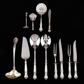 Twelve Sterling Silver Flatware Servers, Most are Gorham Chantilly