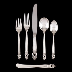 International Royal Danish Sterling Silver Flatware Service for Twelve