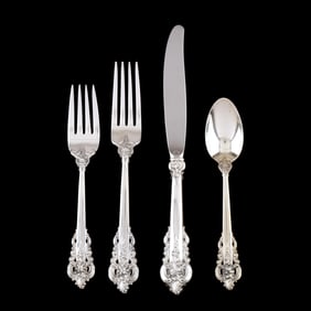 Wallace Grand Baroque Sterling Silver Flatware Service for Eight