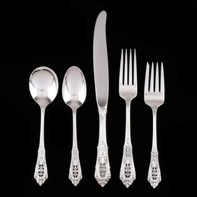 Wallace Rose Point Sterling Silver Flatware Service