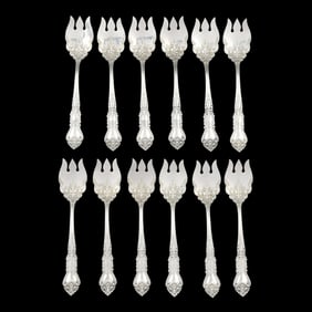 Set of Twelve R. Blackinton & Co. Helena Sterling Silver Ice Cream Forks