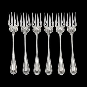 Set of Six Wallace Atalanta Sterling Silver Seafood Forks