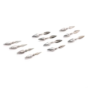 Eleven Sterling Silver Corn Cob Holders