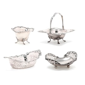Four American Sterling Silver Bon Bon Bowls
