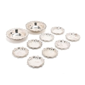 Group of Whiting Sterling Silver Butter Pats and Finger Bowls
