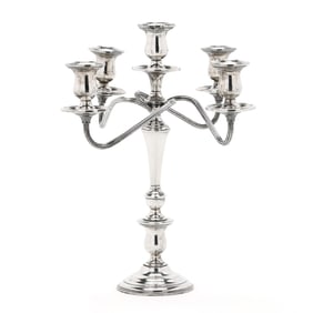 International Sterling Silver Five-Light Candelabra