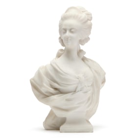 Circle of Louis-Simon Boizot (French, 1743-1809), Carved Marble Portrait Bust of Marie-Antoinette