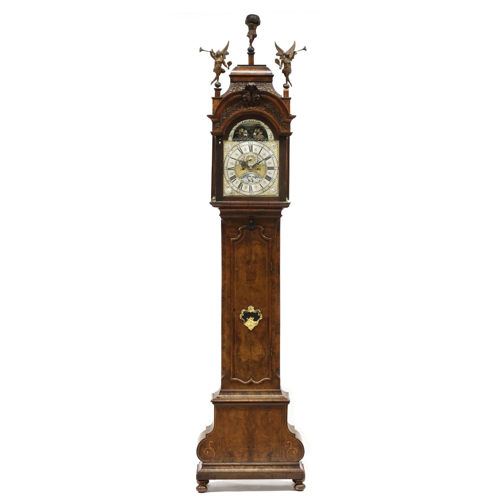 Dutch Marquetry Inlaid Burl Walnut Automaton Tall Case Clock, A & TH Haakma Leeuwaerden (1 of 20)