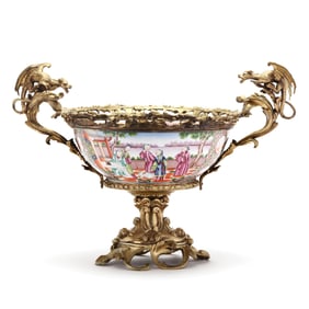 Ormolu Mounted Chinese Export Punch Bowl