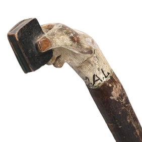 Minister's Folk Art Carved and Painted Walking Stick