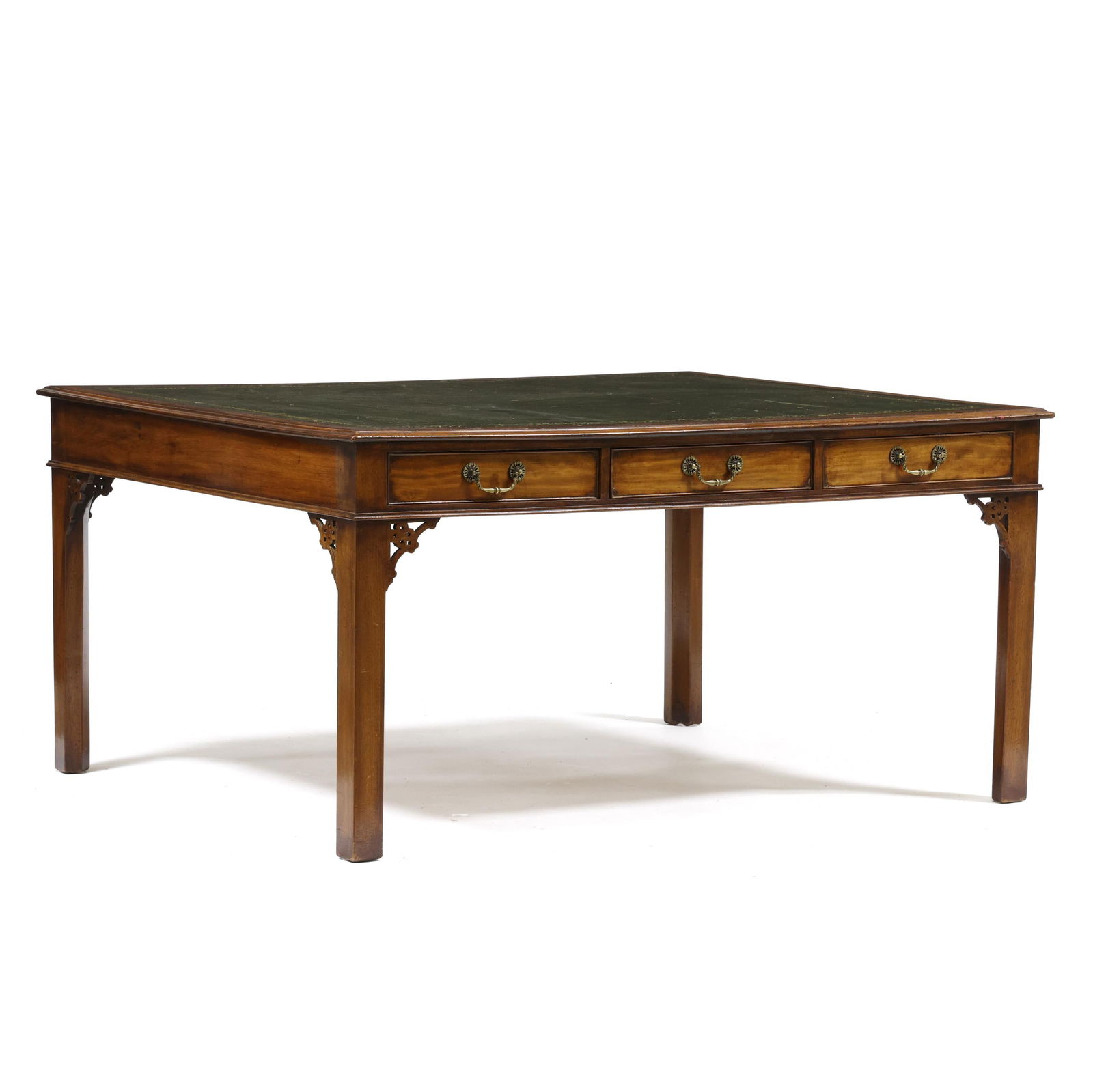 George III Mahogany Leather Top Partner's Desk (1 of 10)