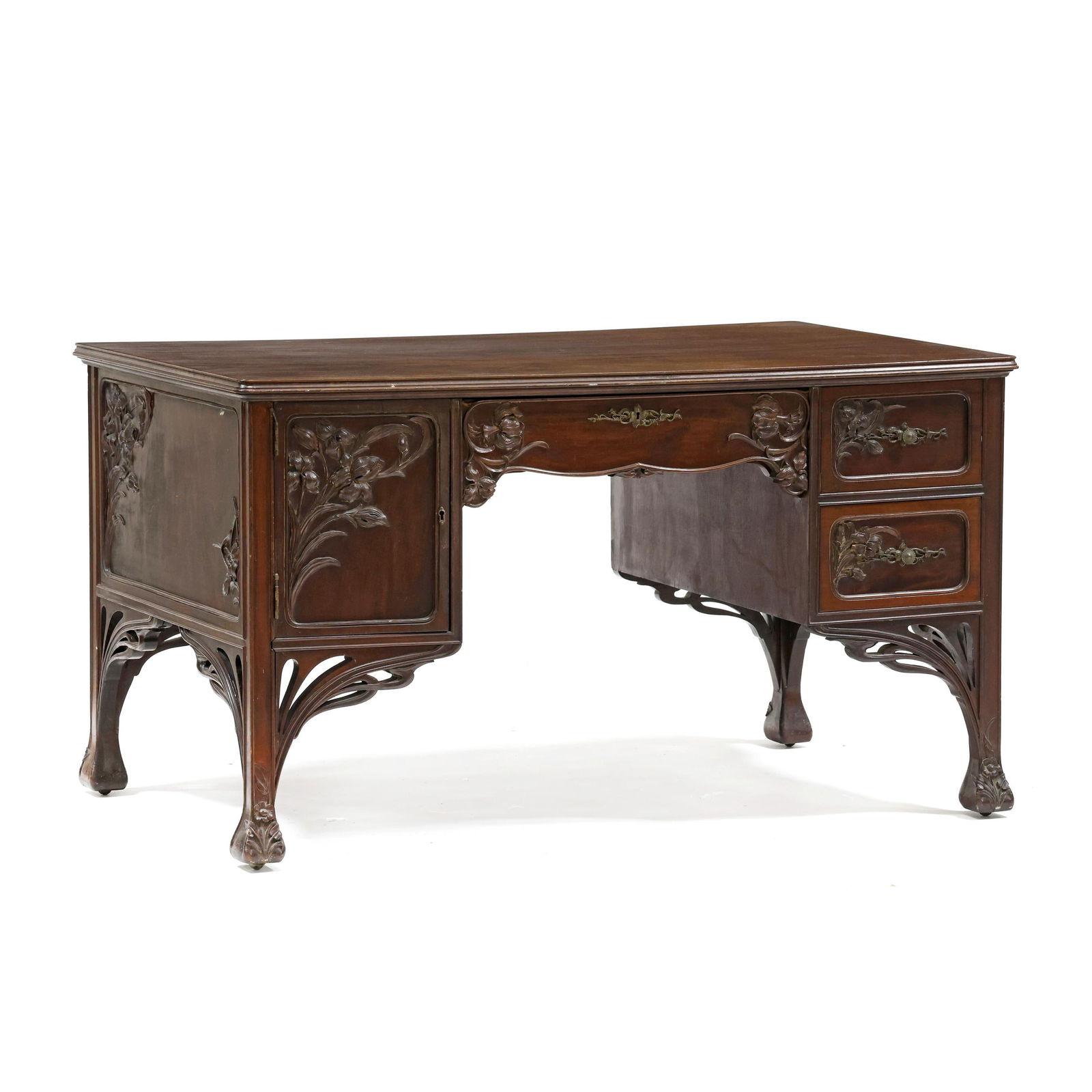 Art Nouveau Mahogany Partner's Desk (1 of 19)