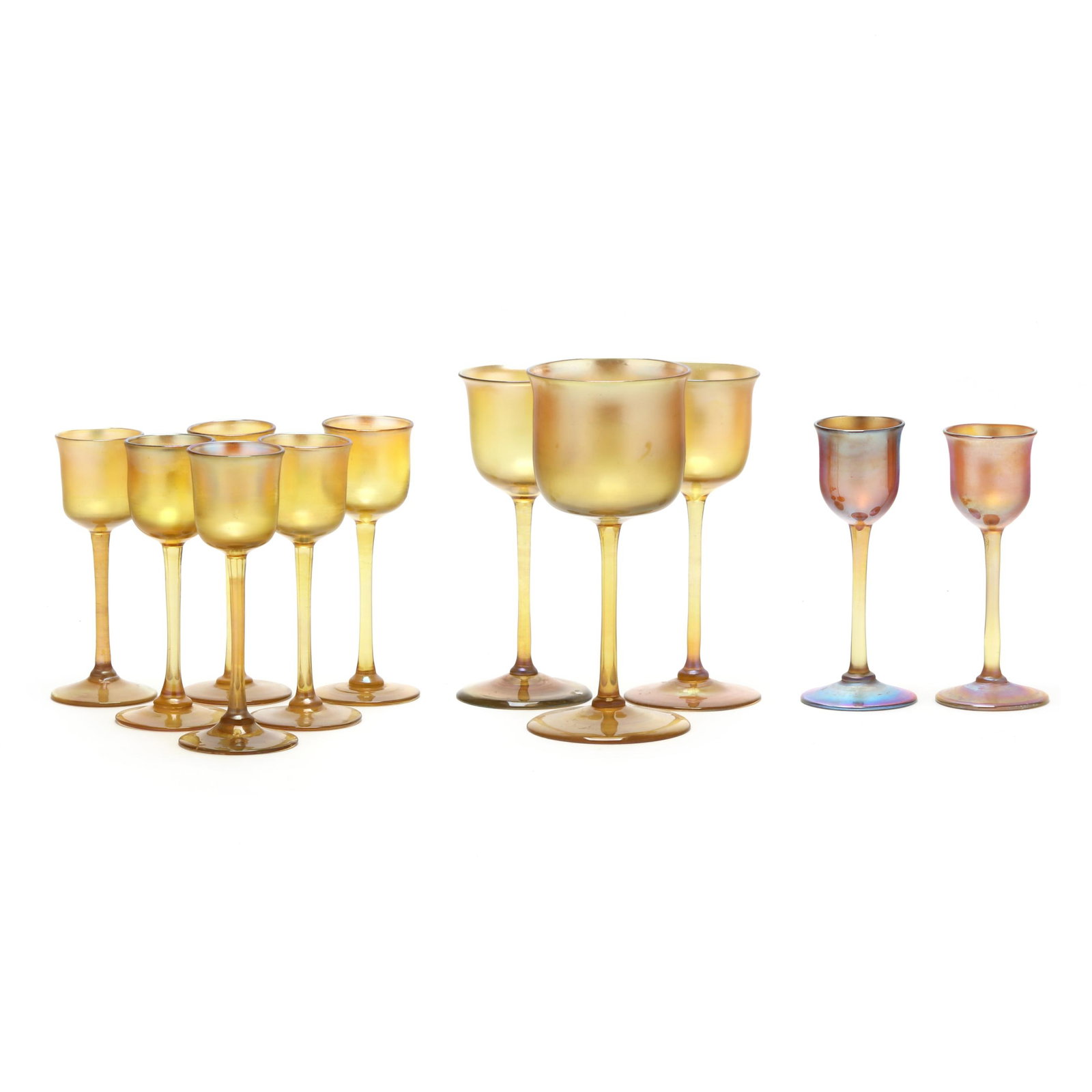 Eleven L.C. Tiffany Favrile Glass Stems (1 of 12)