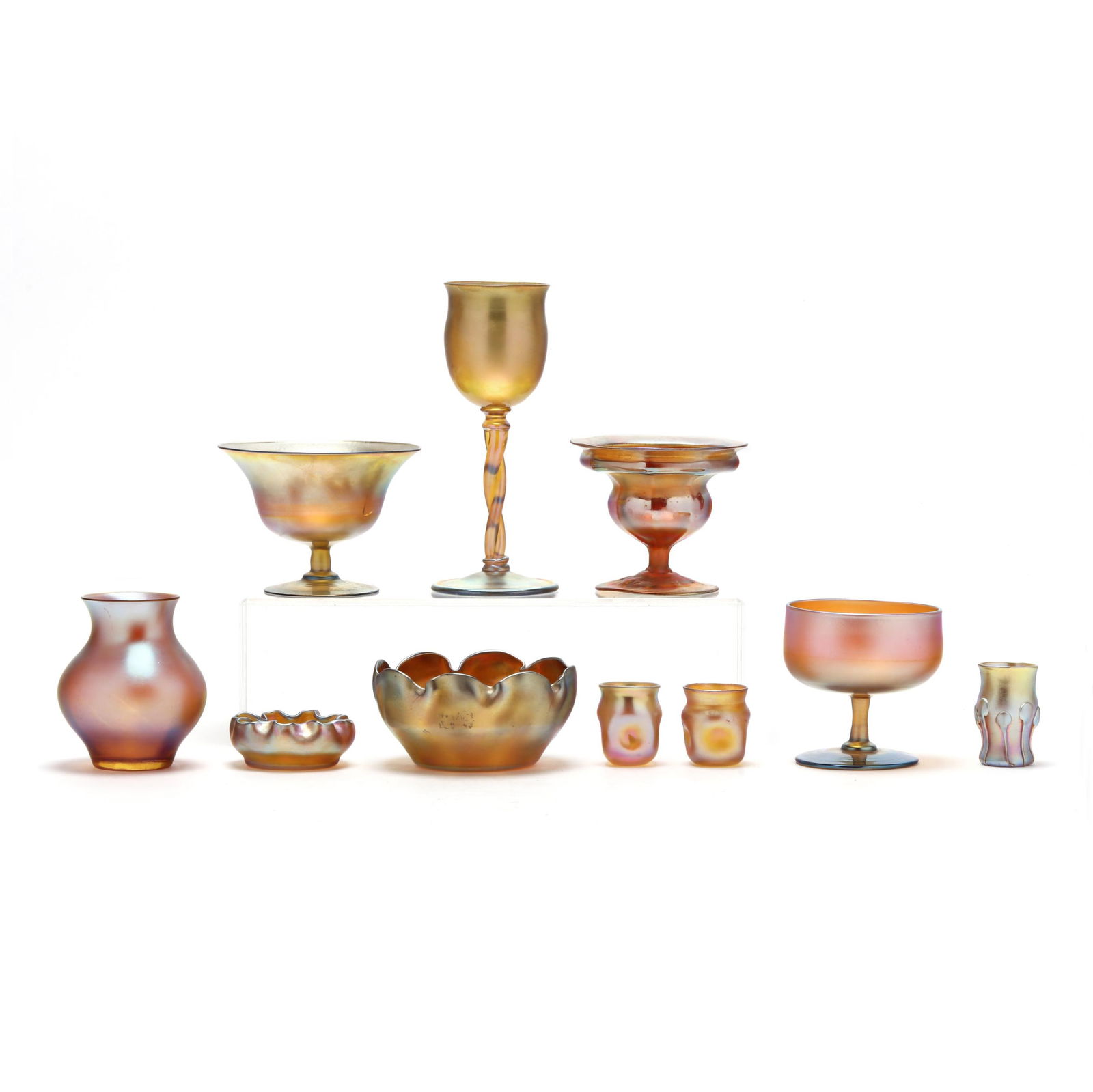 Ten Pieces of L.C. Tiffany Favrile Glass (1 of 20)