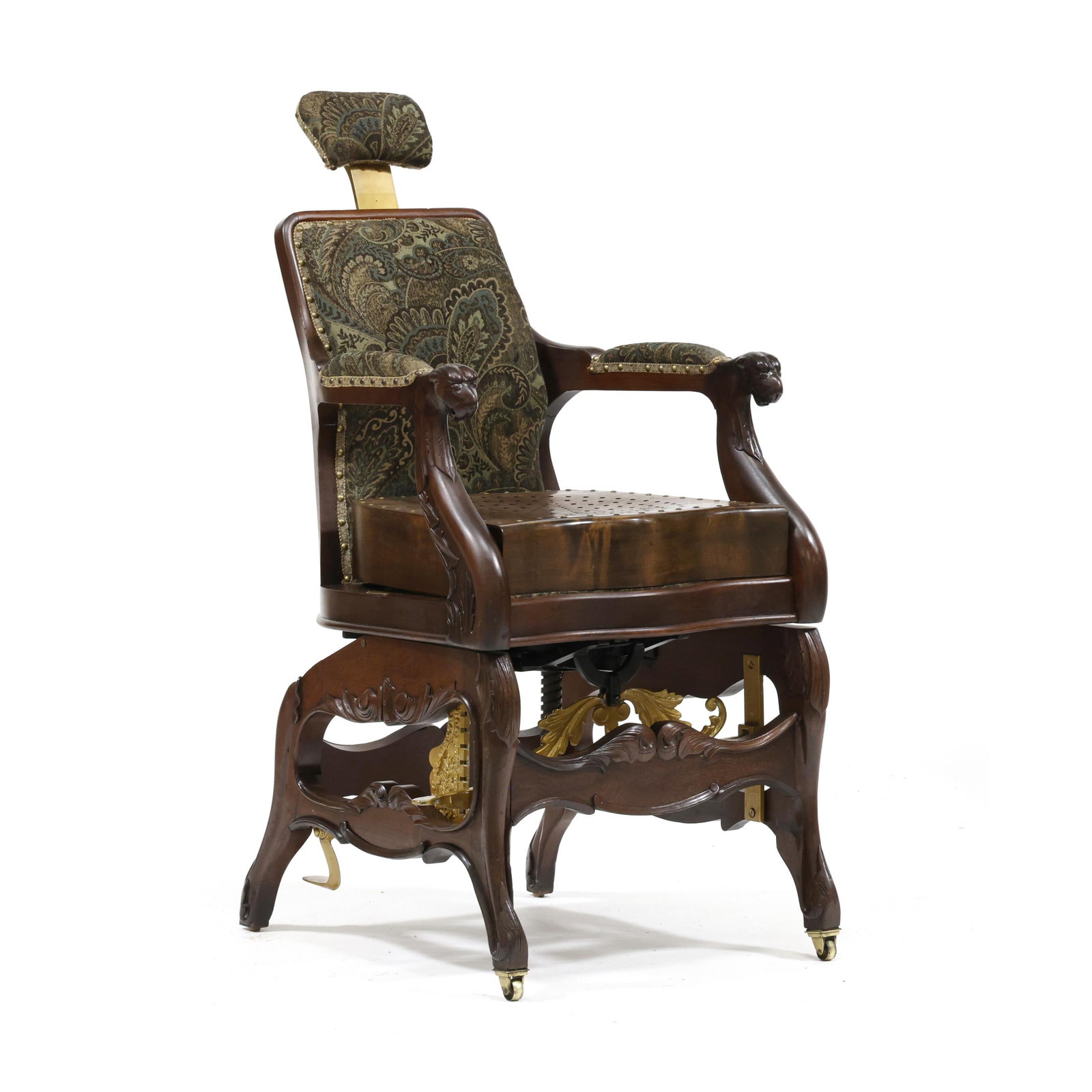 George Archer, Carved Walnut Adjustable Barber's Chair (1 of 18)