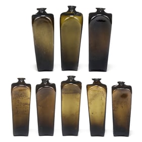 Collection of Eight Antique Glass Cellarette Bottles