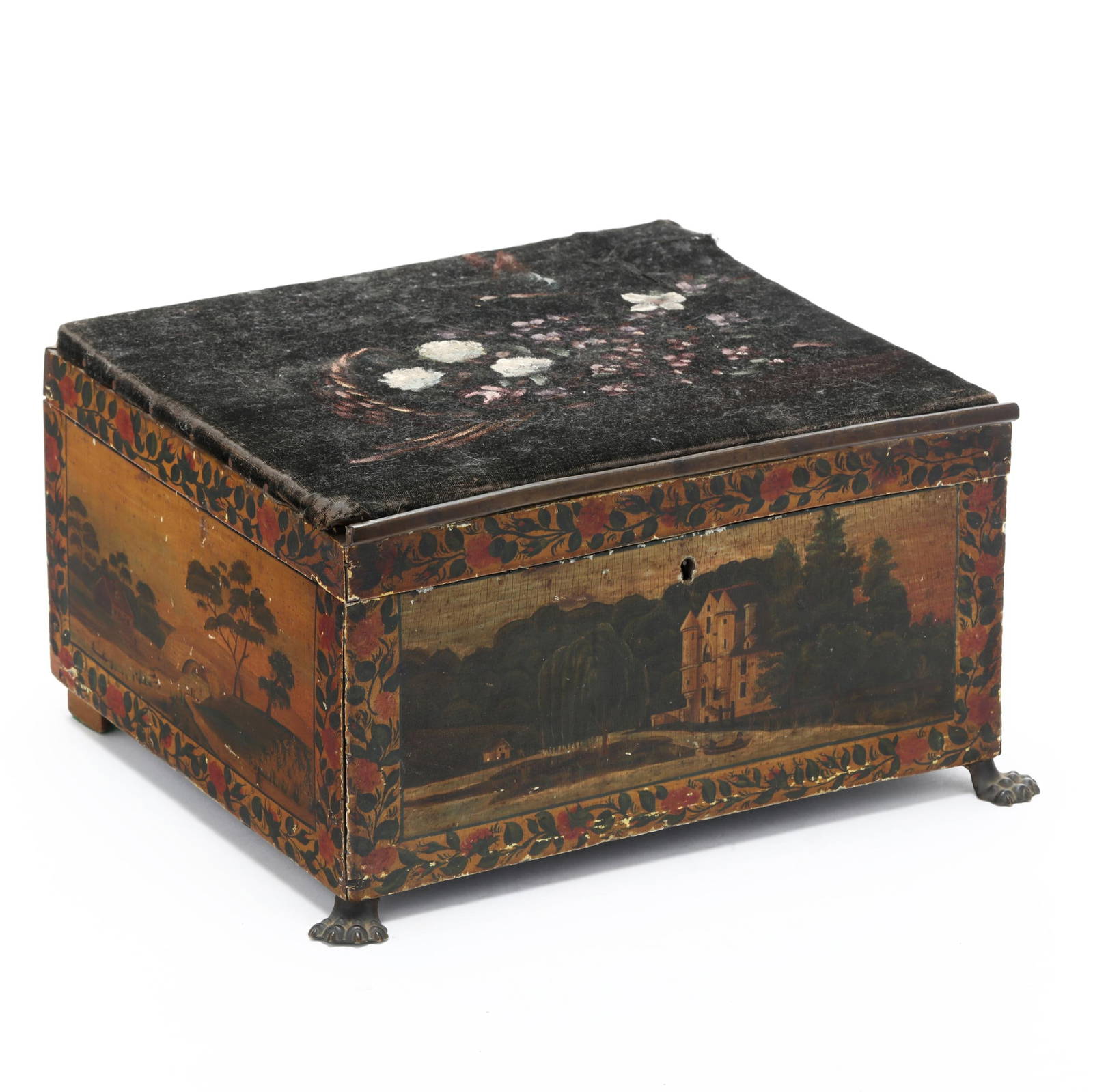 Signed New York 1829 Paint Decorated Box