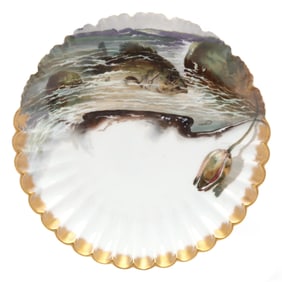 Haviland & Co., Rutherford B. Hayes Presidential China Game Plate with Black Bass