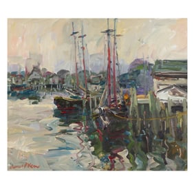 James P. Kerr (American, b. 1953), Two Gloucester Schooners