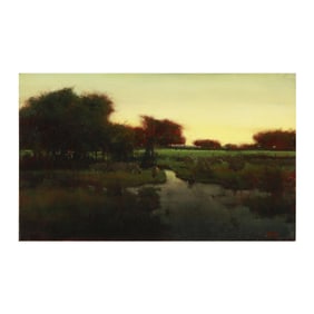 Michael Workman (American, b. 1962), Sheep Tree At Eve