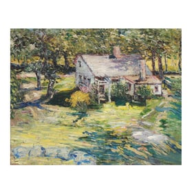 Ernest Lawson (American, 1873-1939), Landscape with Cottage