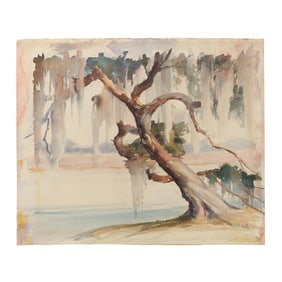 Alfred Hutty (American, 1877-1954), Live Oak with Spanish Moss